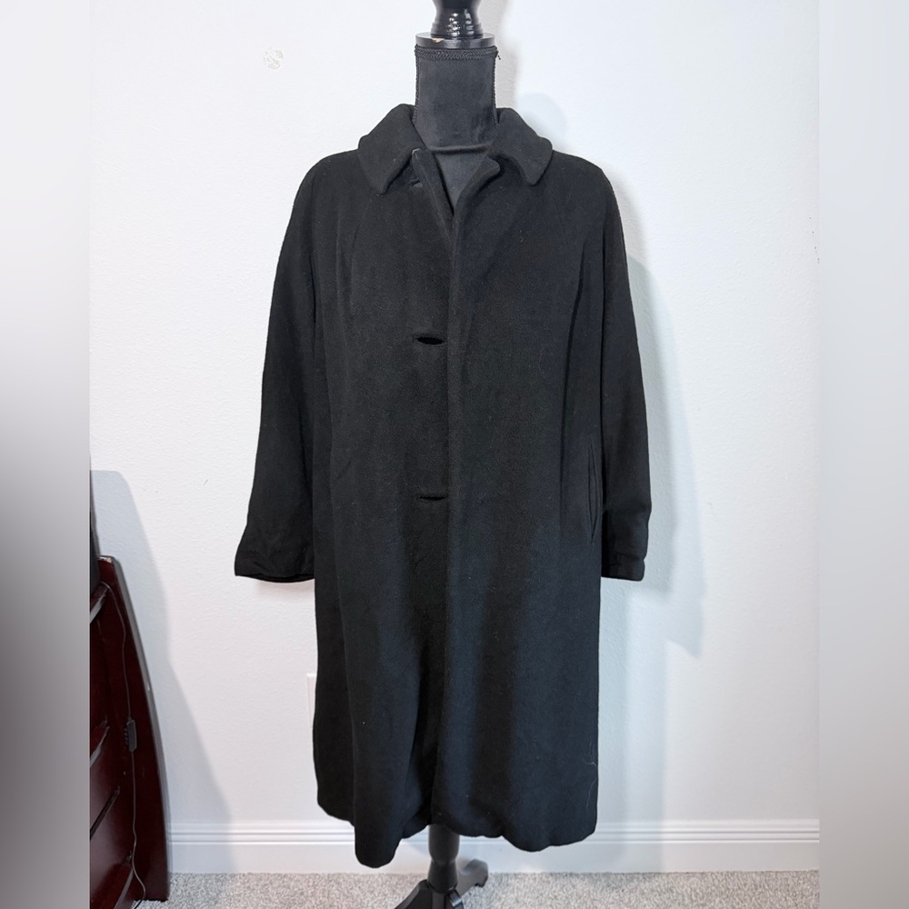 Vintage Millbrooke 100% Cashmere Black Swing Coat Women’s Mid Century